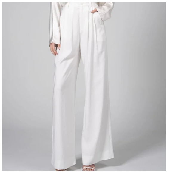 Nonchalant Women's Fabi Pants White Wide Leg NWT 498 Sz S and M